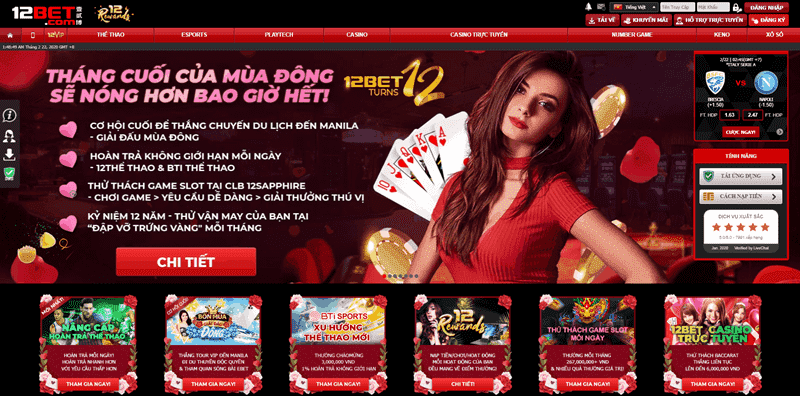 Ưu đãi nạp lần đầu tại 12bet vô cùng hào phóng